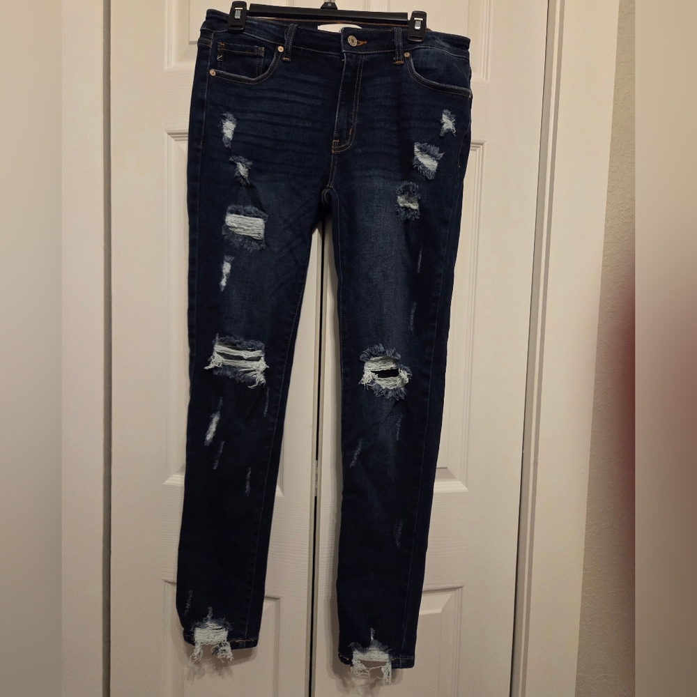 Distressed Blue Jeans